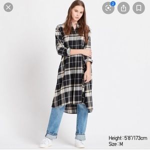Flannel A-Line Long-sleeved Dress